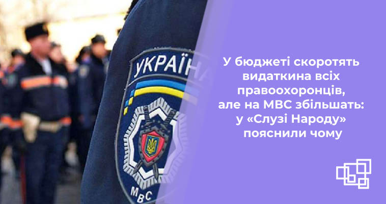 У бюджеті скоротять видатки на всіх правоохоронців, але на МВС збільшать: у «Слузі Народу» пояснили чому