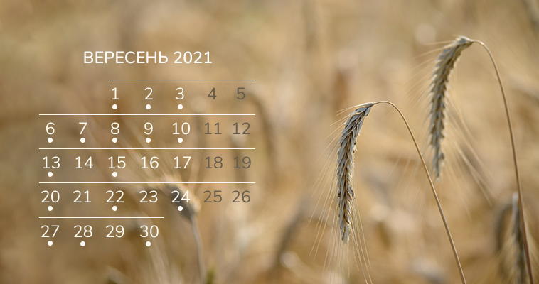 Календар бухгалтера на вересень 2021 року
