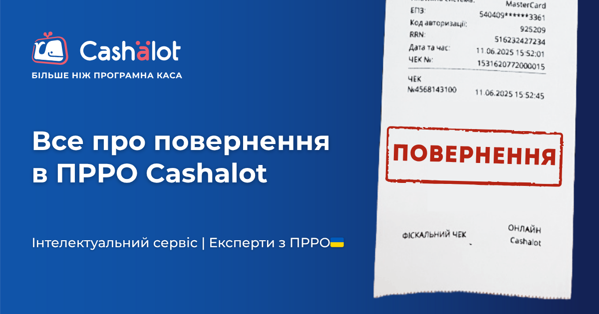 Повернення товару через ПРРО Cashalot: все, що потрібно знати
